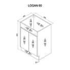 LOGAN 60cm Timber Bathroom Vanity Vanities & Mirrors Arova 