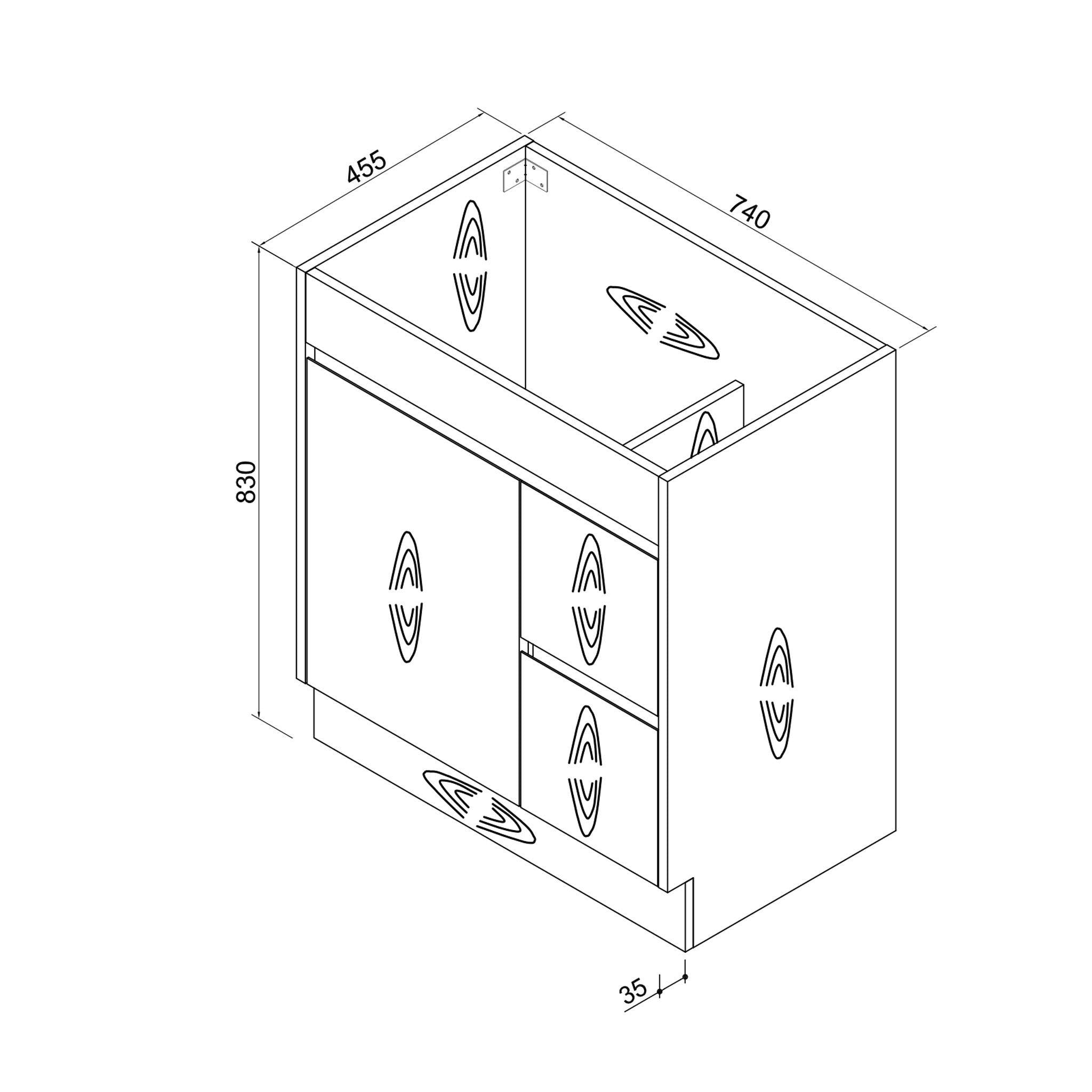 LOGAN 75cm Timber Vanity Vanities & Mirrors Arova 