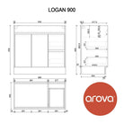 LOGAN 90cm Timber Vanity Vanities & Mirrors AROVA 