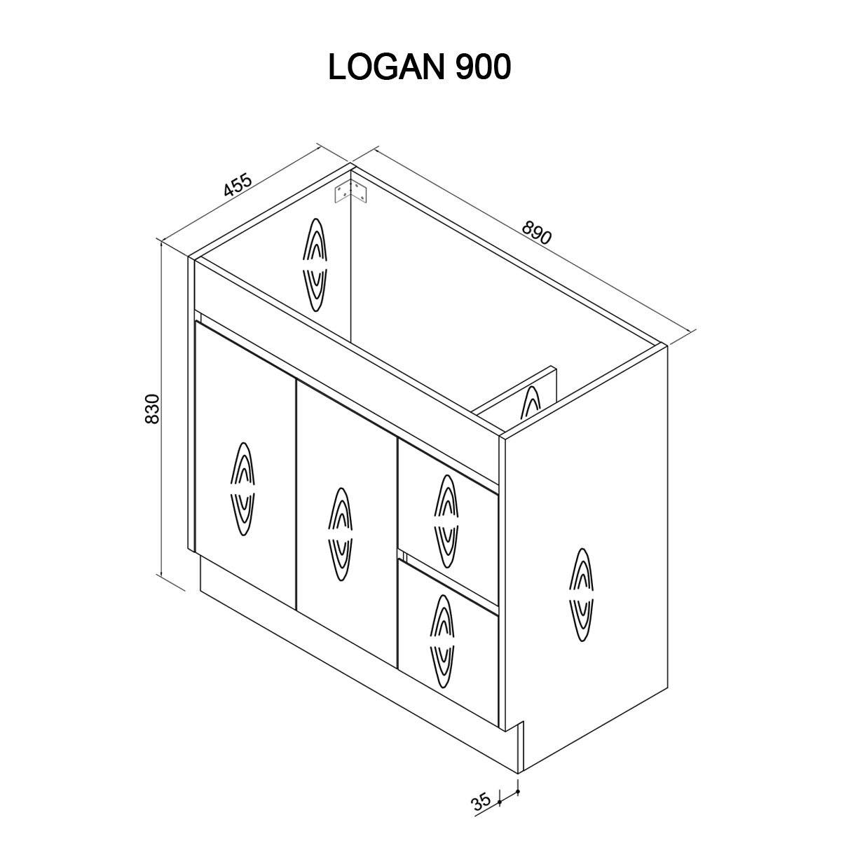 LOGAN 90cm Timber Vanity Vanities & Mirrors AROVA 