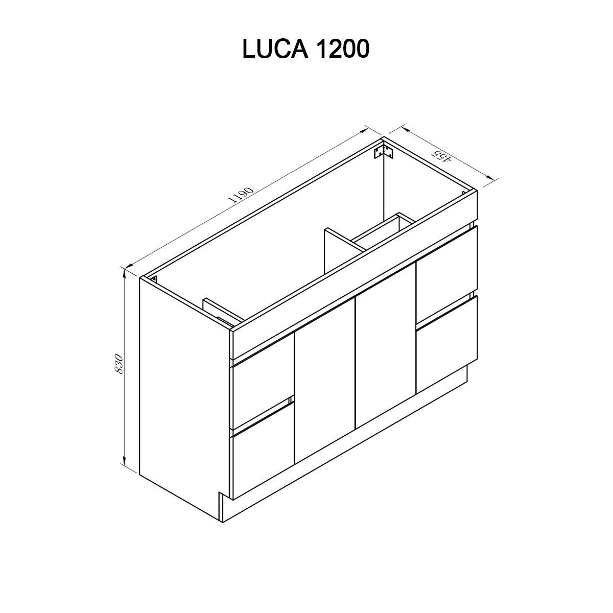 LUCA 120cm Single Bowl Bathroom Vanity Vanities & Mirrors Arova 