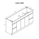 LUCA 150cm Free Standing Bathroom Vanity Vanities & Mirrors Arova 