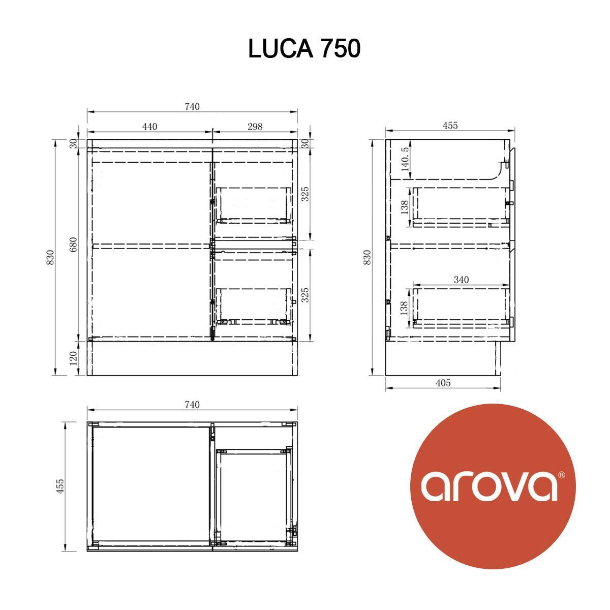 LUCA 75cm Bathroom Vanity Vanities & Mirrors Arova 