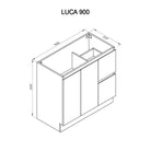 LUCA 90cm Vanity Free Standing Cabinet Vanities & Mirrors Arova 