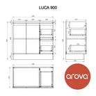 LUCA 90cm Vanity Free Standing Cabinet Vanities & Mirrors Arova 