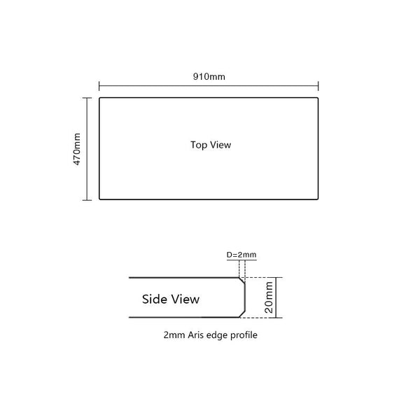 Luxe 910x470mm Marble Quartz Stone