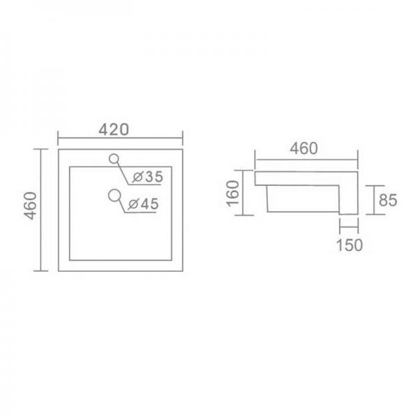 MASSIMO Semi Recess Basin Basins ECT 