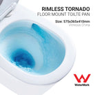 Max57 Rimless Tornado Floor Mount Pan Toilets Arova 