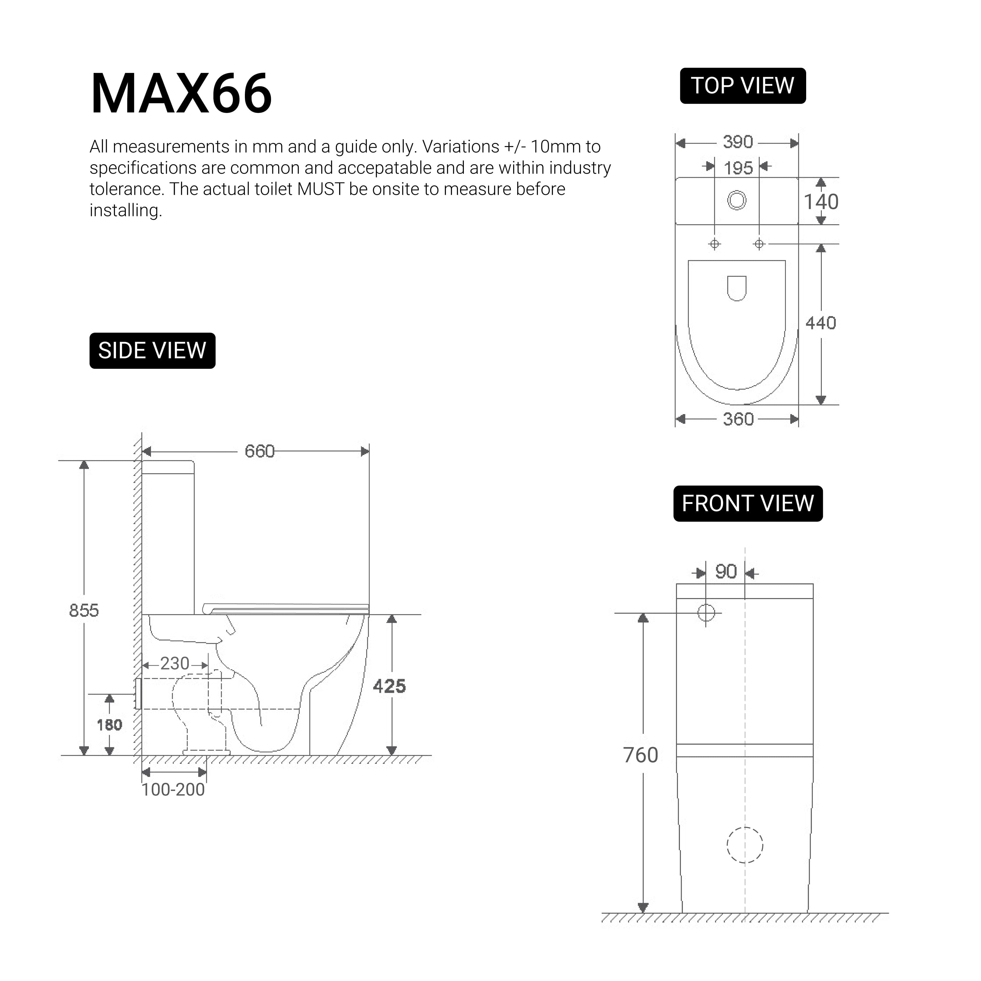 Max66 Rimless Tornado Back To Wall Toilet Toilets Arova 