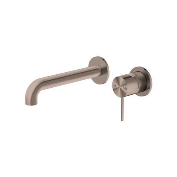 MECCA Wall Basin Mixer Separate Back Plate Brushed Bronze YSW2219-07C-BZ Tapware Nero 