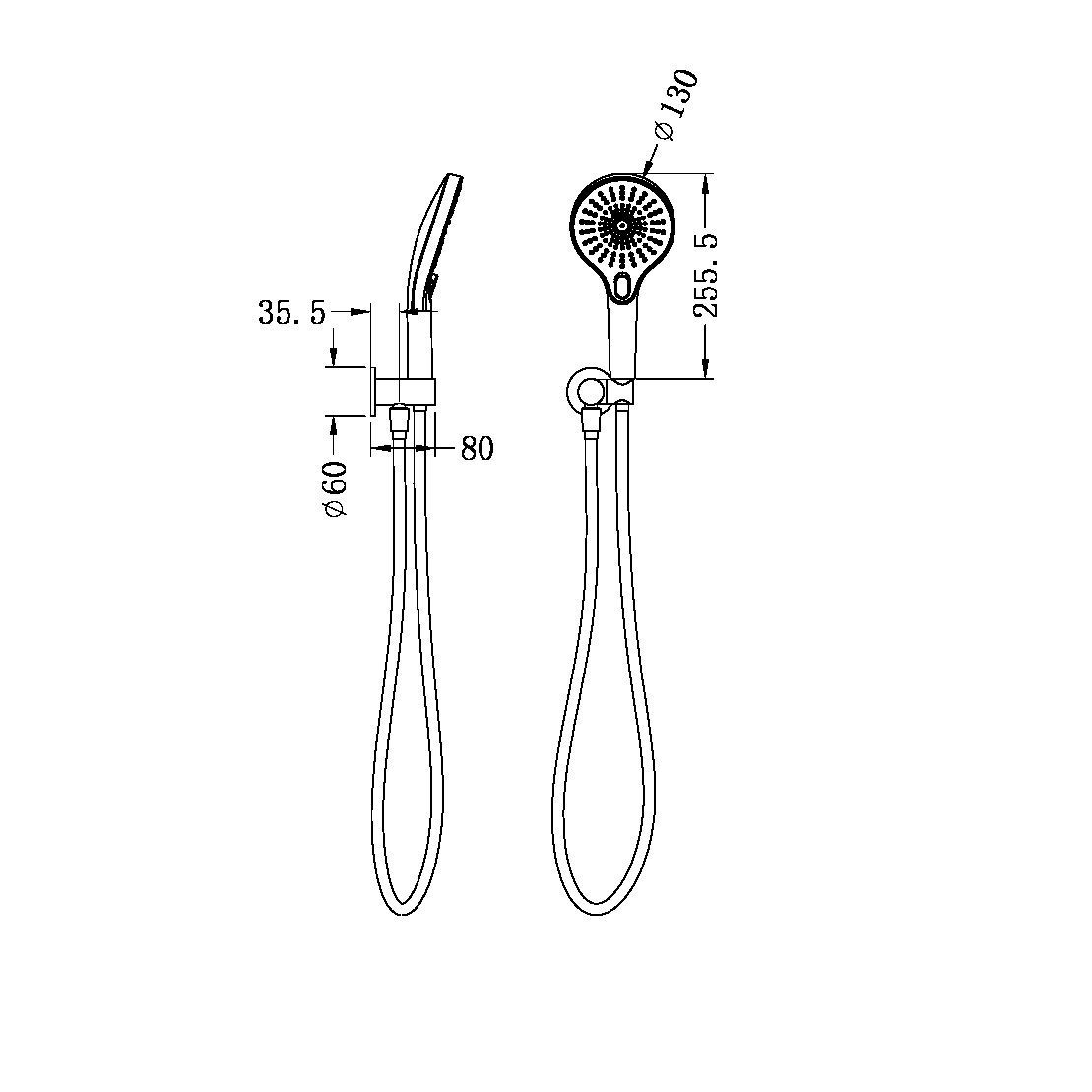 MECCA/Dolce Shower Bracket with Opal Shower Brushed Bronze YSW2219-05C-BZ Showers Nero 