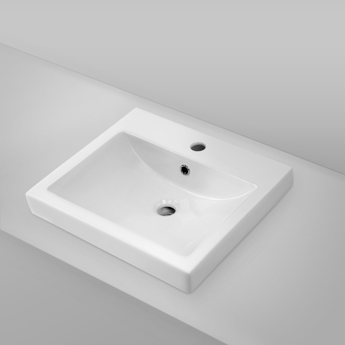 MEGGA-2 Half Inset Square Basin 1 Tap Hole Basins ECT 