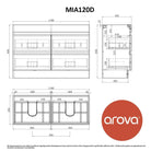 Mia 120cm Free Standing Bathroom Vanity - Double Bowl Vanities & Mirrors Arova 