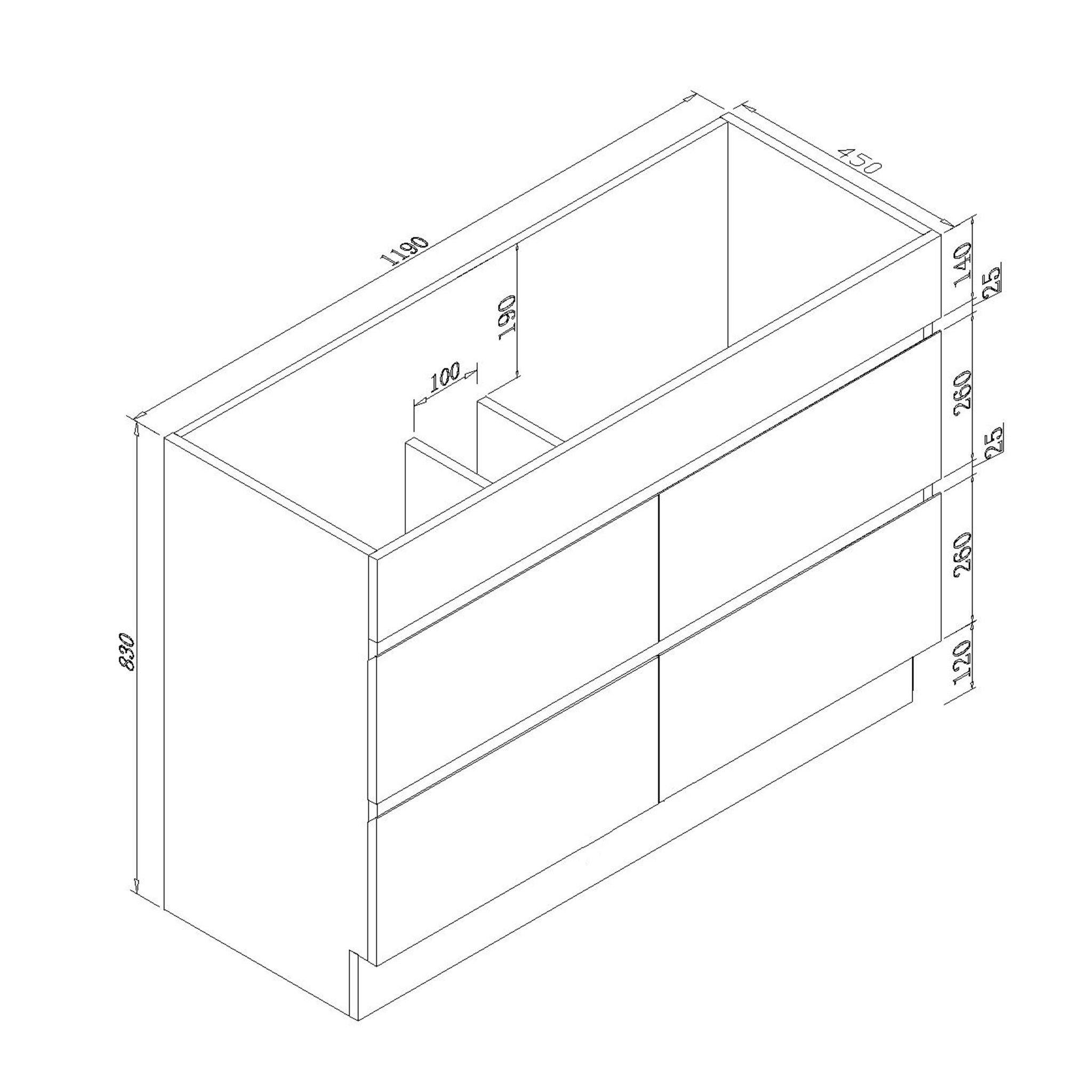 Mia 120cm Free Standing Bathroom Vanity - Single Bowl Vanities & Mirrors Arova 