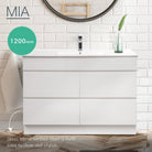 Mia 120cm Free Standing Bathroom Vanity - Single Bowl Vanities & Mirrors Arova Cabinet Only - 