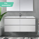 Mia 120cm Wall Hung Bathroom Vanity - Single Bowl Vanities & Mirrors Arova Cabinet Only - 