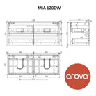 Mia 120cm Wall Hung Double Bowl Vanity Vanities & Mirrors Arova 