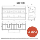 Mia 150cm Floor Standing Double Bowl Bathroom Vanity Vanities & Mirrors Arova 