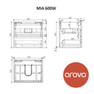 Mia 60cm Wall Hung Bathroom Vanity Vanities & Mirrors Arova 