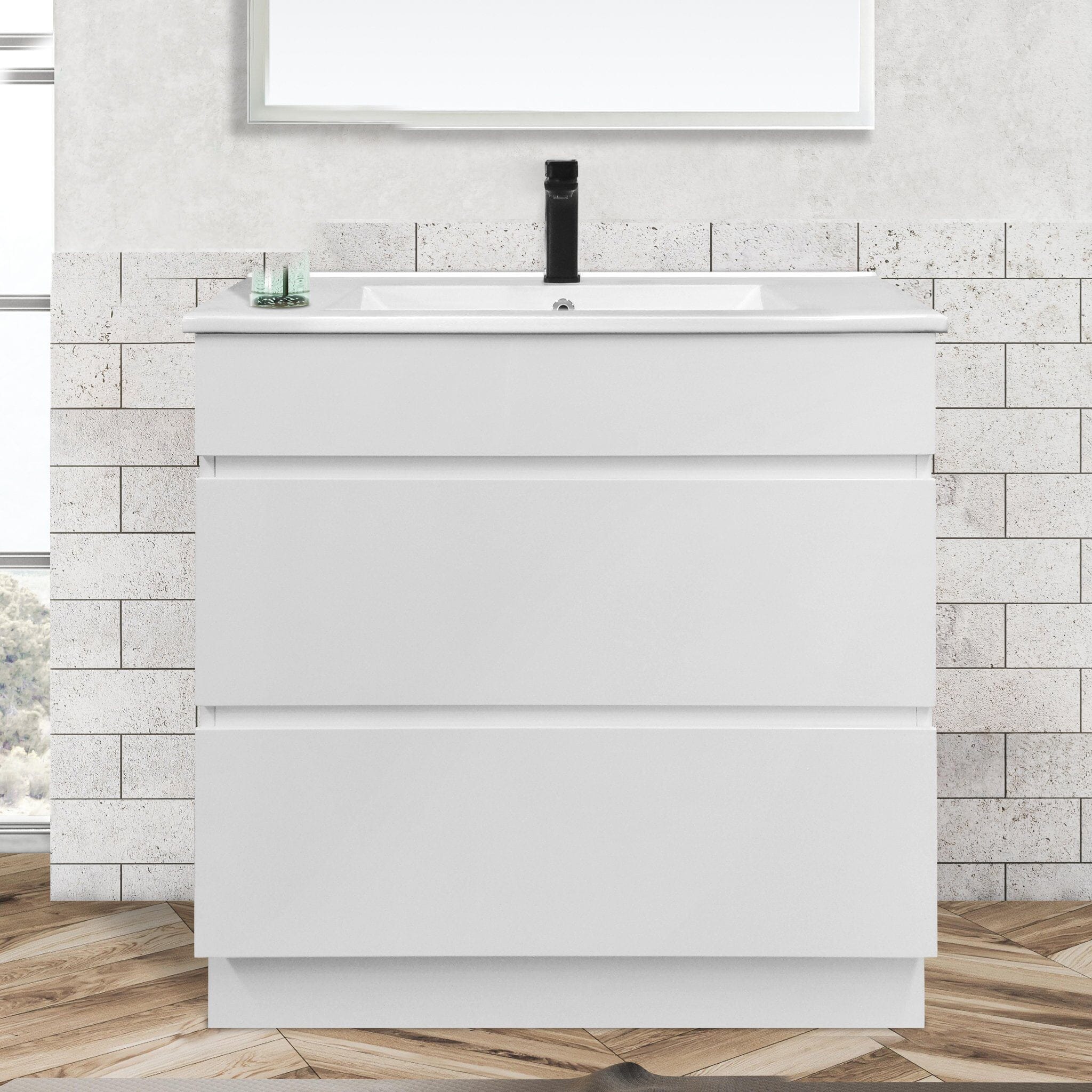 Mia 75cm Floor Standing Bathroom Vanity Vanities & Mirrors Arova Ceramic Top - 