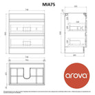 Mia 75cm Free Standing Bathroom Vanity Vanities & Mirrors Arova 