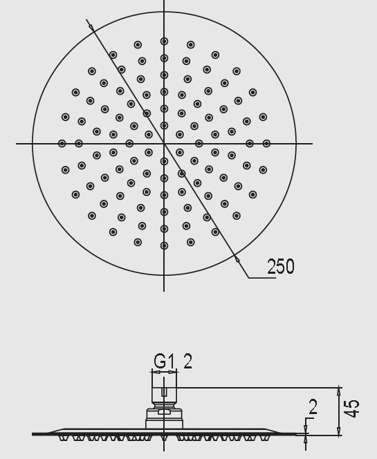 MICA Round Shower Head 250mm Chrome Showers Arova 