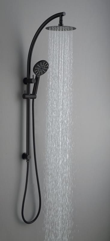 Mica Round Twin Shower Stylish Rail Matt Black showers Arova 