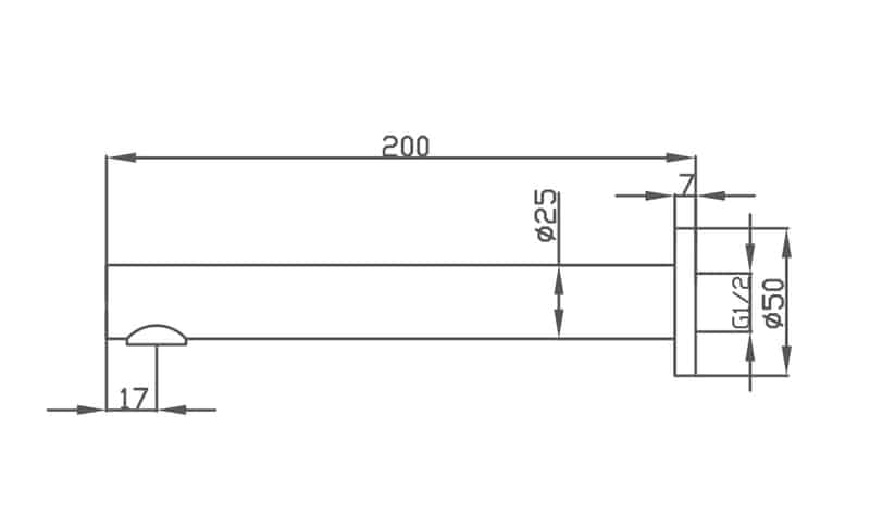 MILAN bath spout(fixed) in Gun Metal 200MM Tapware ECT 