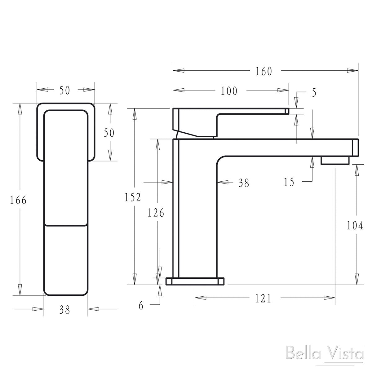 Milos Basin Mixer Chrome Tapware Bella Vista 