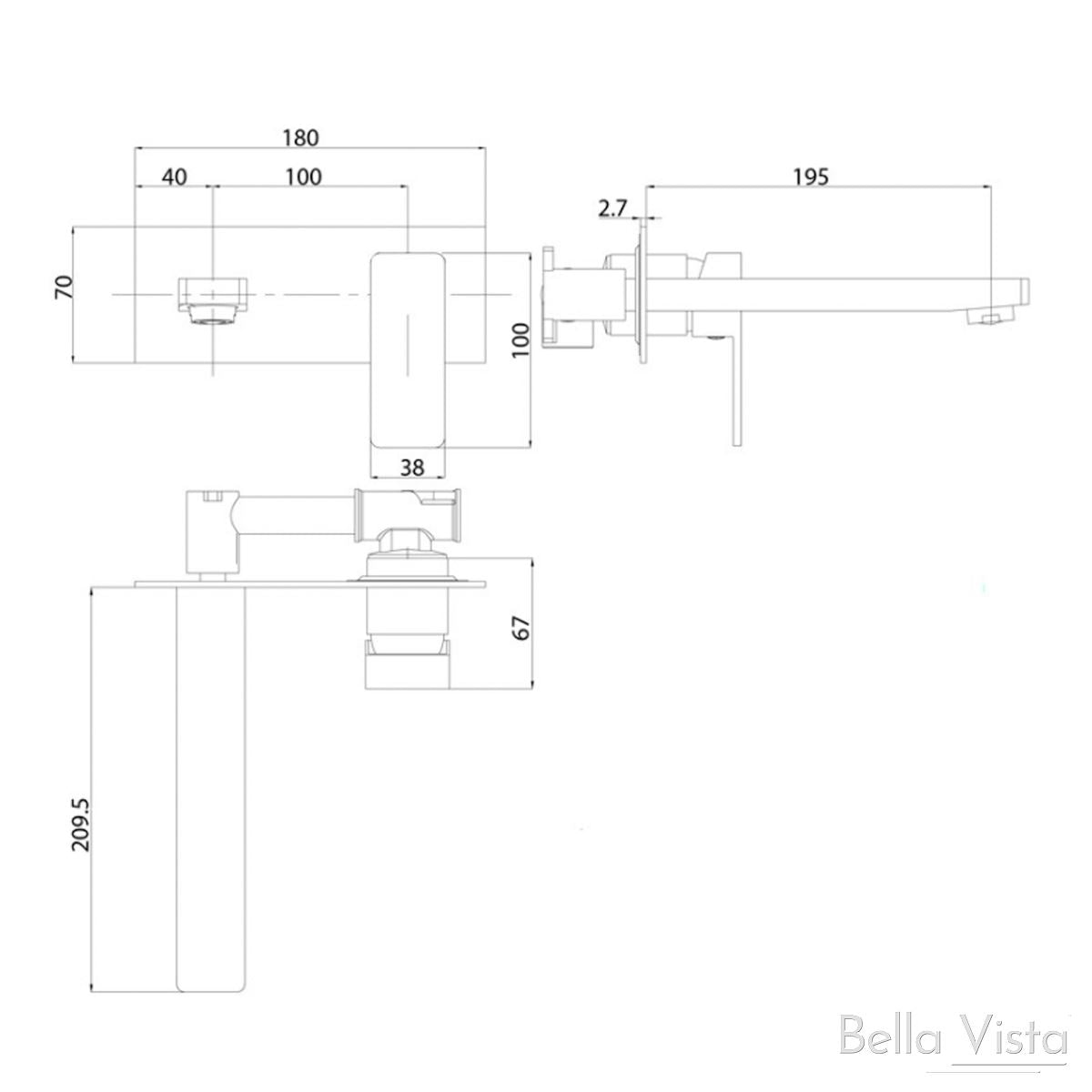 Milos Mixer and Spout Combo Chrome Tapware Bella Vista 