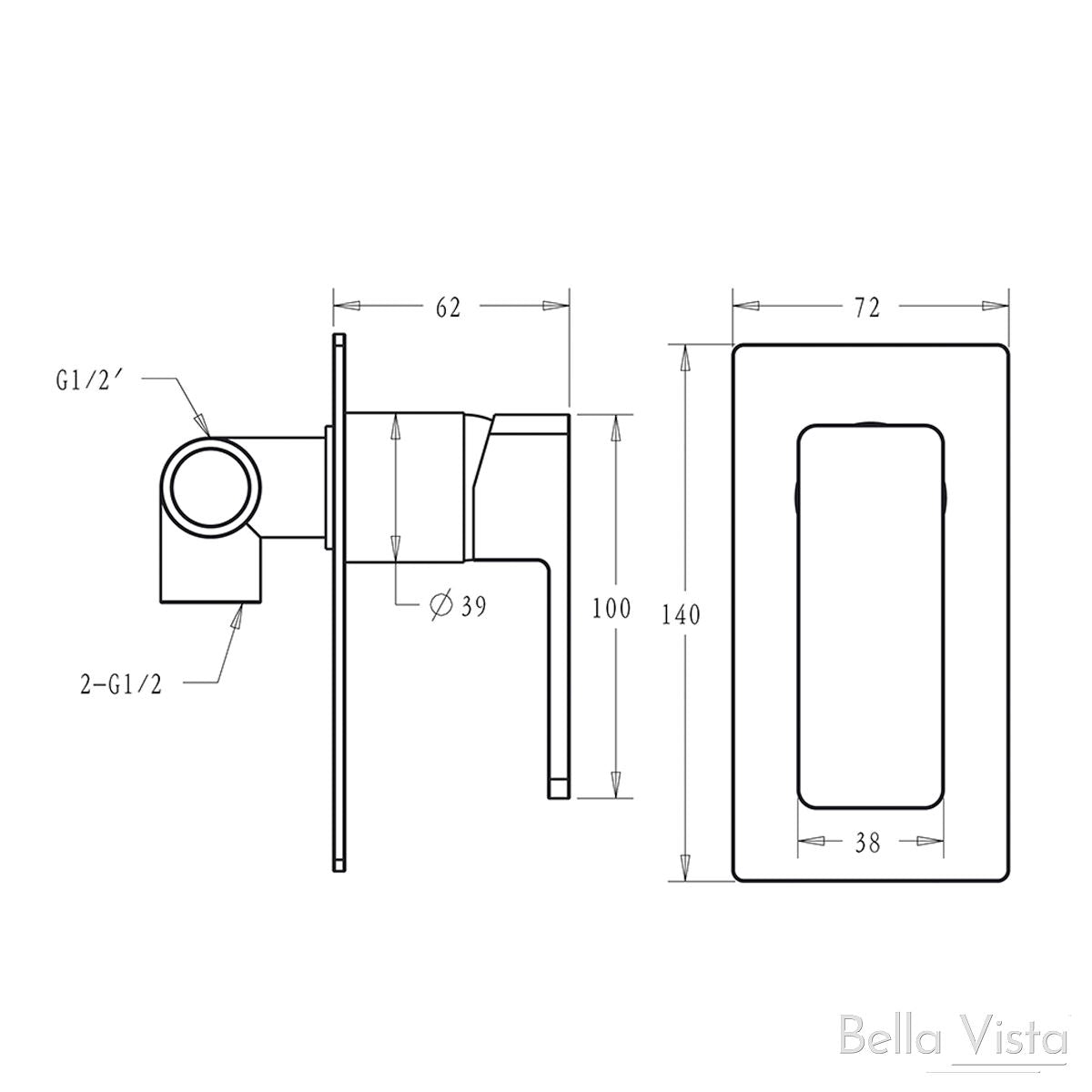 Milos Shower Flick Mixer Chrome Tapware Bella Vista 