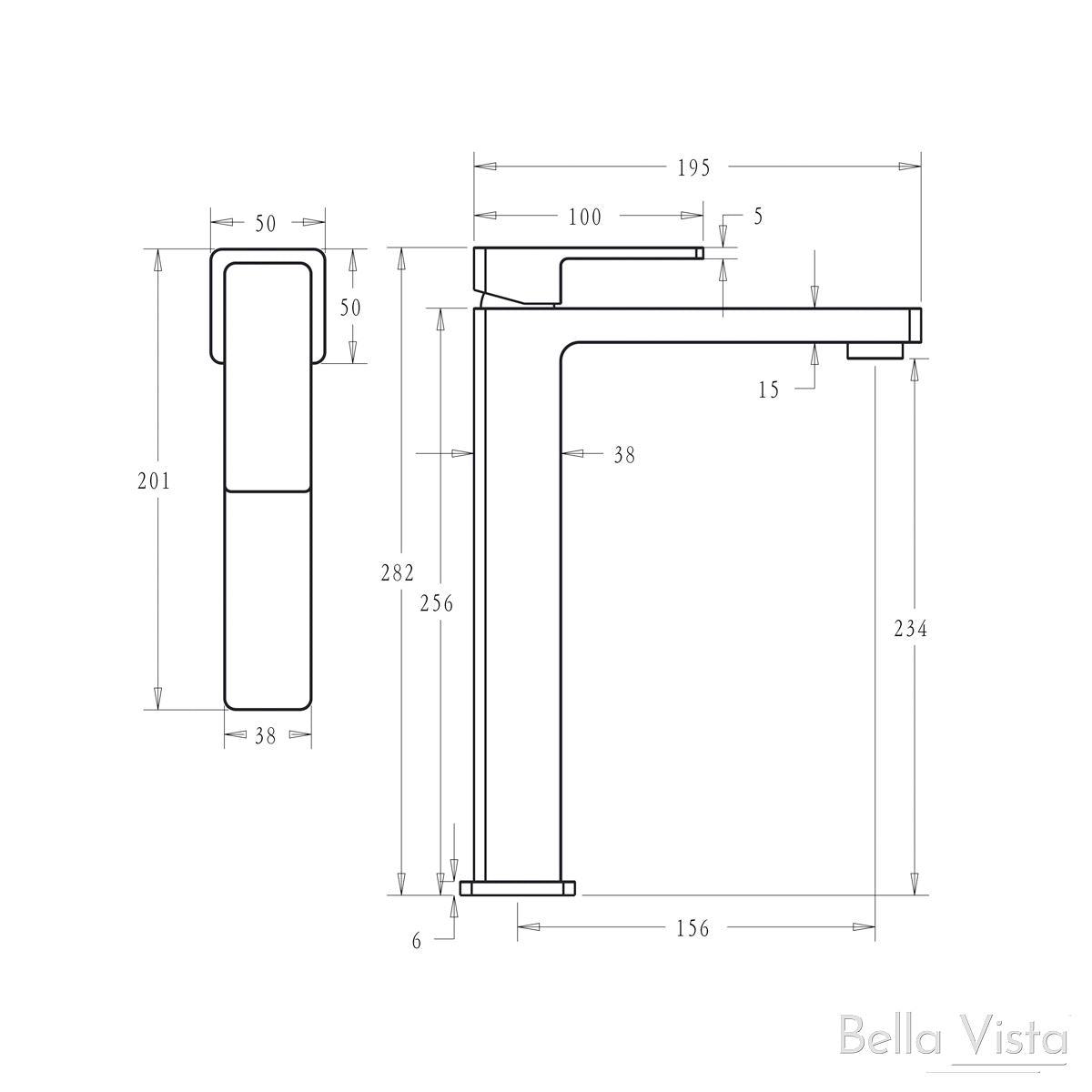 Milos Tall Basin Mixer Chrome Tapware Bella Vista 