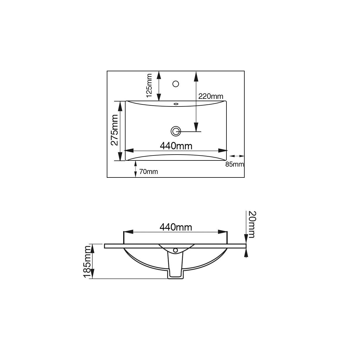 Mirage 60cm Ceramic Vanity Top Vanities & Mirrors Arova 