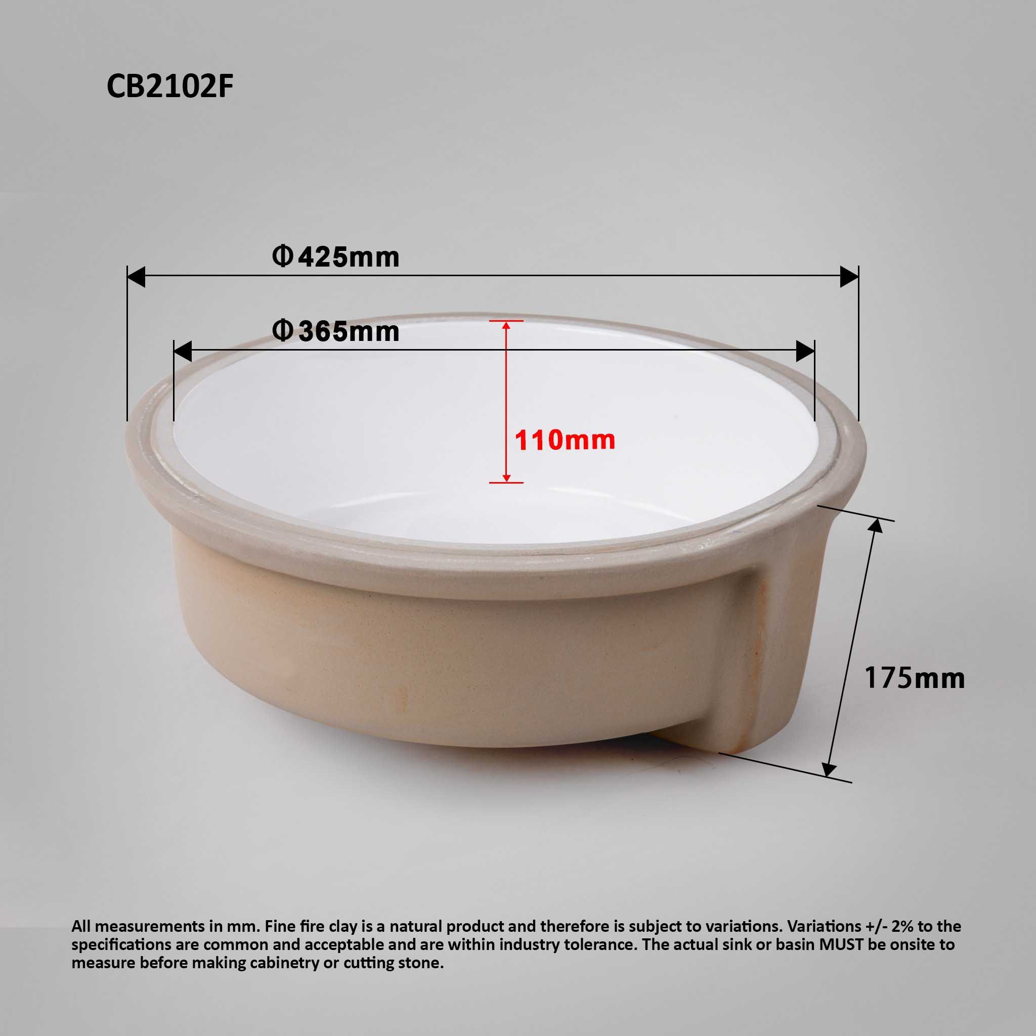 MOSA 42 Under Counter Round Basin Basins Arova 