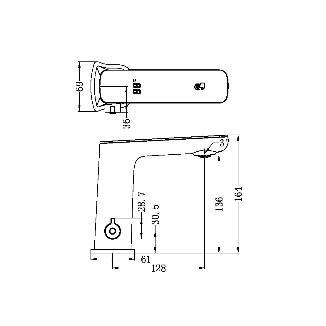 Nero Claudia Sensor Mixer Brushed Nickel YSW222102 Tapware Nero 