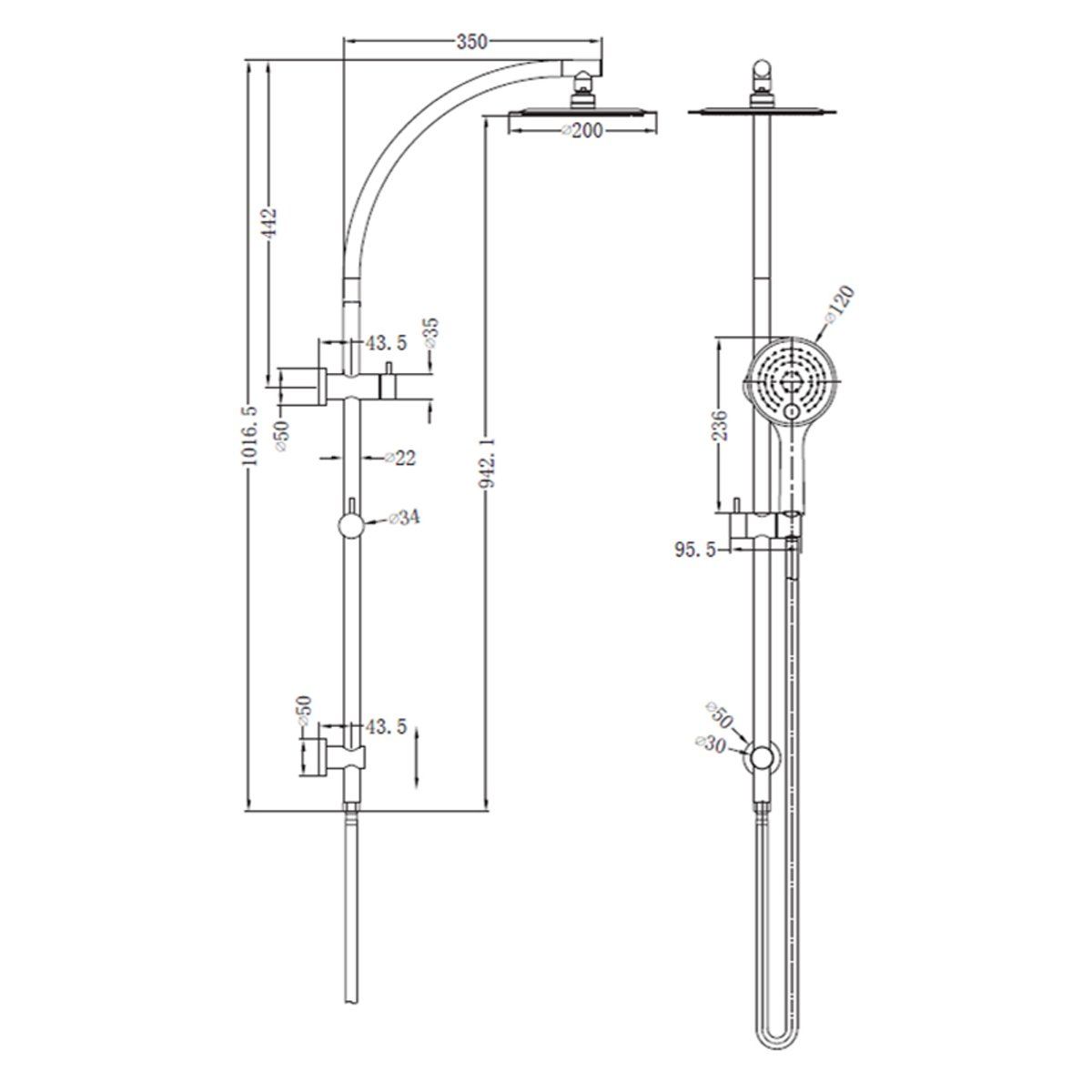 Nero Dolce Shower Column Set Chrome Showers Nero 