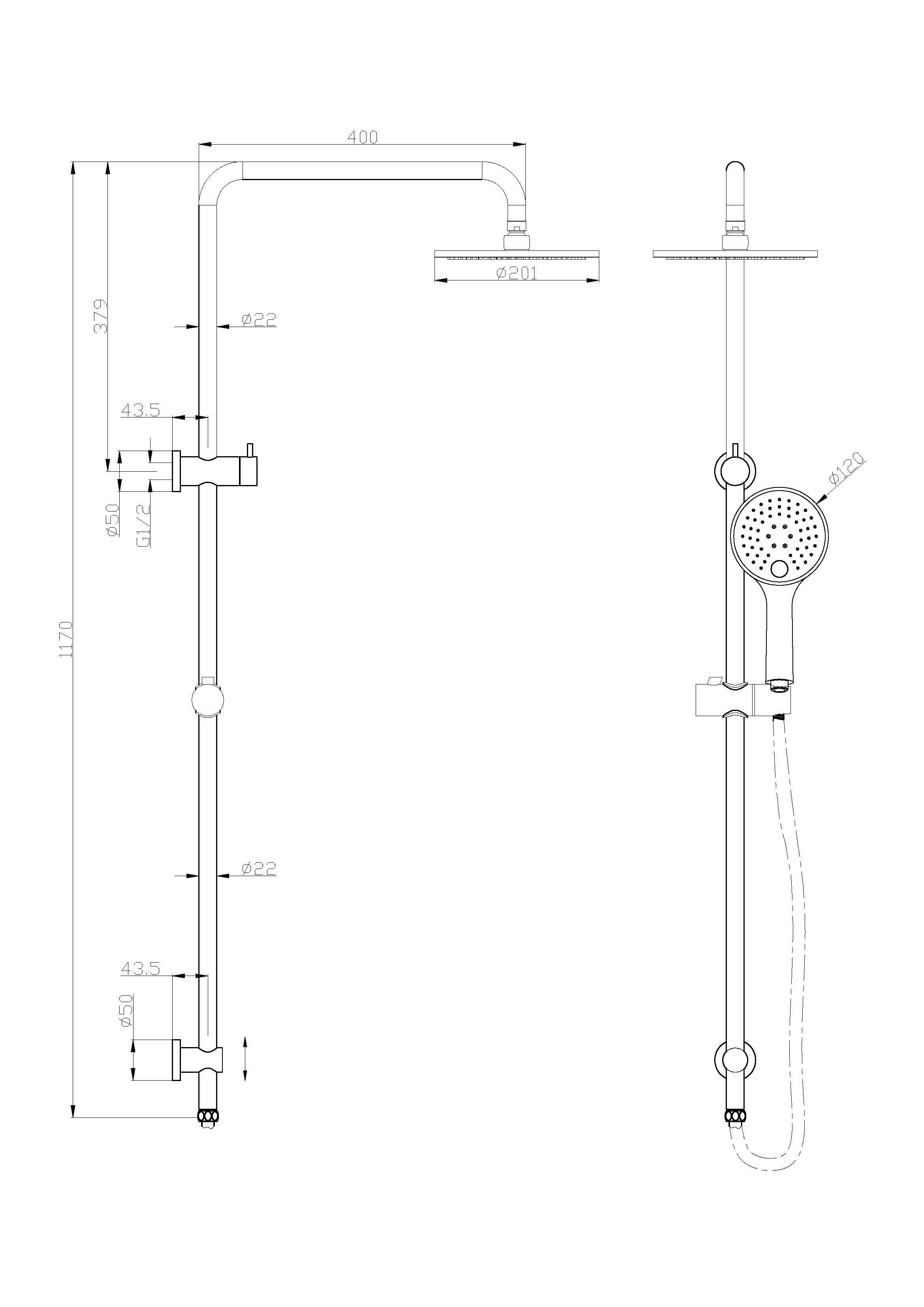 Nero DOLCE/MECCA Shower Set Brushed Nickel showers Nero 