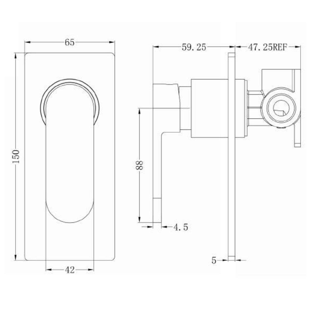 Nero Ecco Shower Mixer Chrome Tapware Nero 