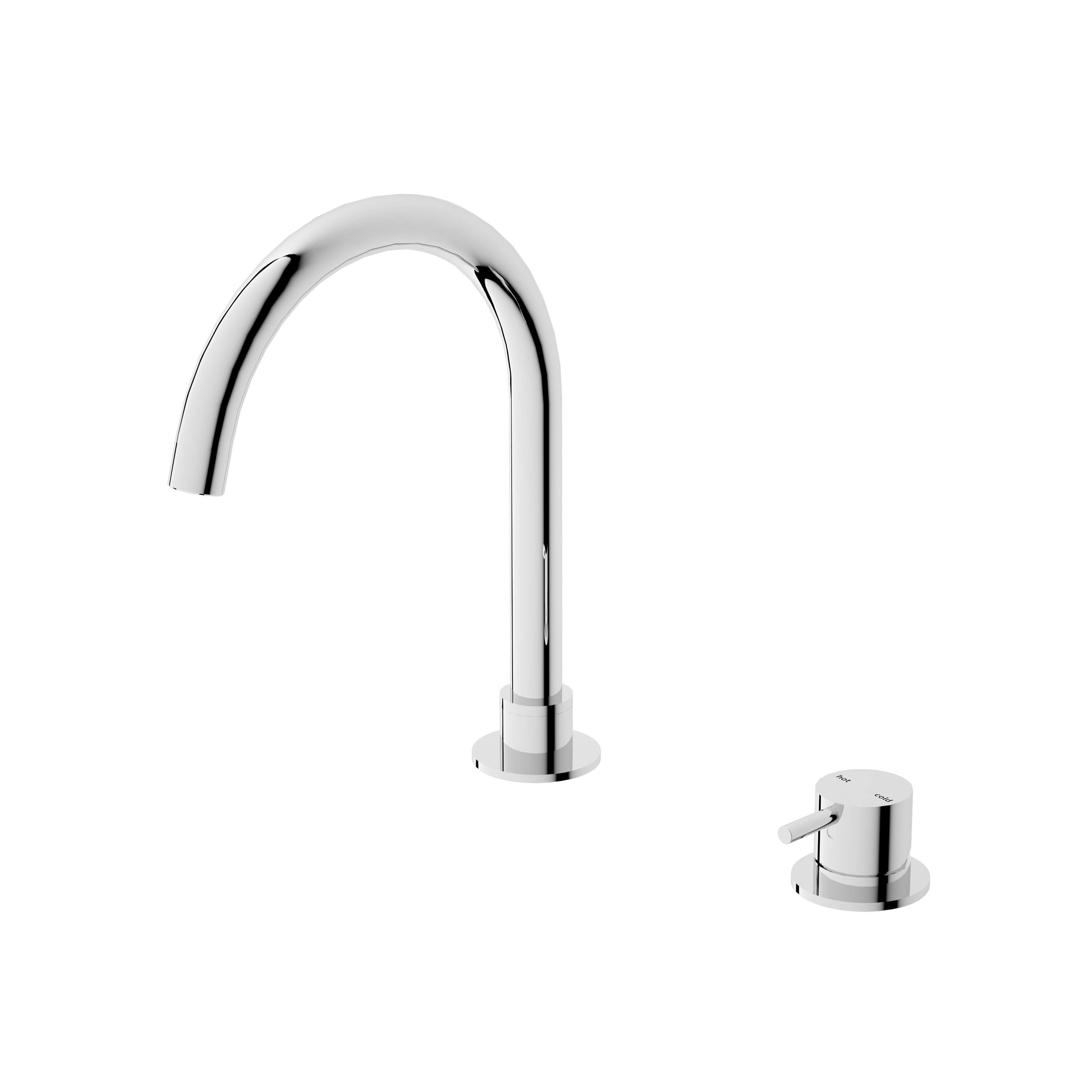 Nero MECCA Hob Basin Mixer Round Spout CHROME YSW2219-01B-CH Tapware Nero 