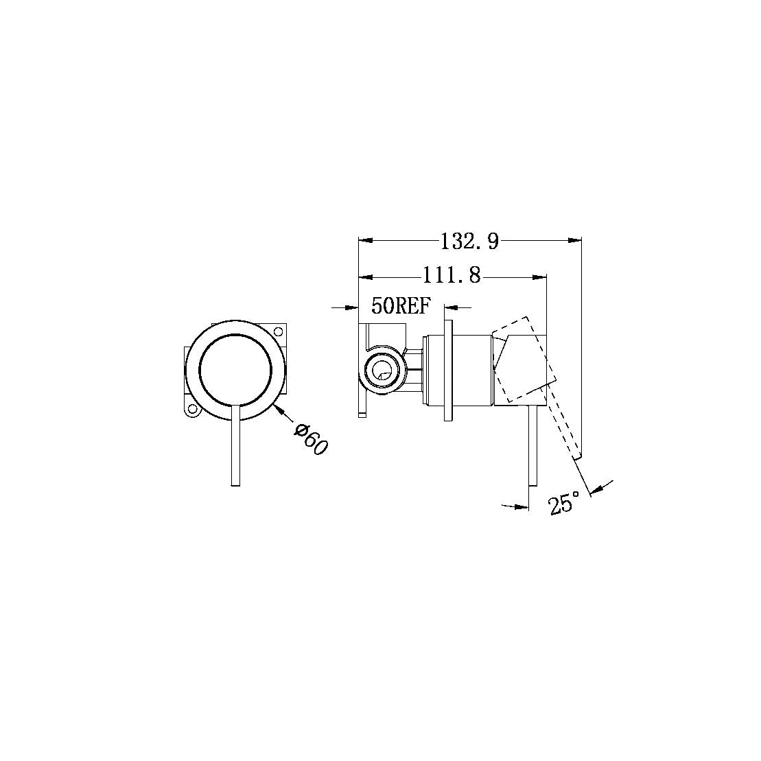 Nero MECCA Shower Mixer GUN META YSW2219-09-GM Tapware Nero 