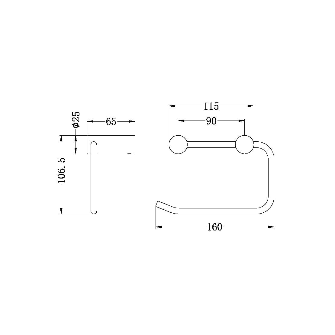 Nero MECCA Toilet Roll Holder Gun Metal 2386-GM Accessories Nero 