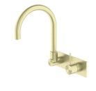 Nero MECCA Wall Basin Mixer Swivel Spout BRUSHED GOLD YSW2219-09P-BG Tapware Nero 