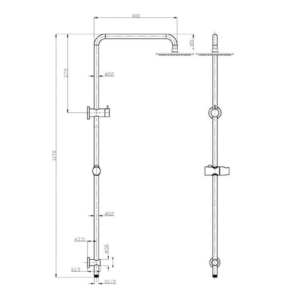 Nero Nova Round Twin Shower Set Chrome Showers Nero 