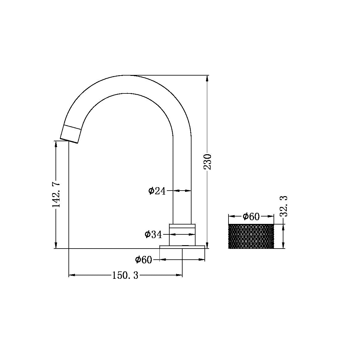 Nero OPAL Progressive Basin Set Graphite Tapware Nero 