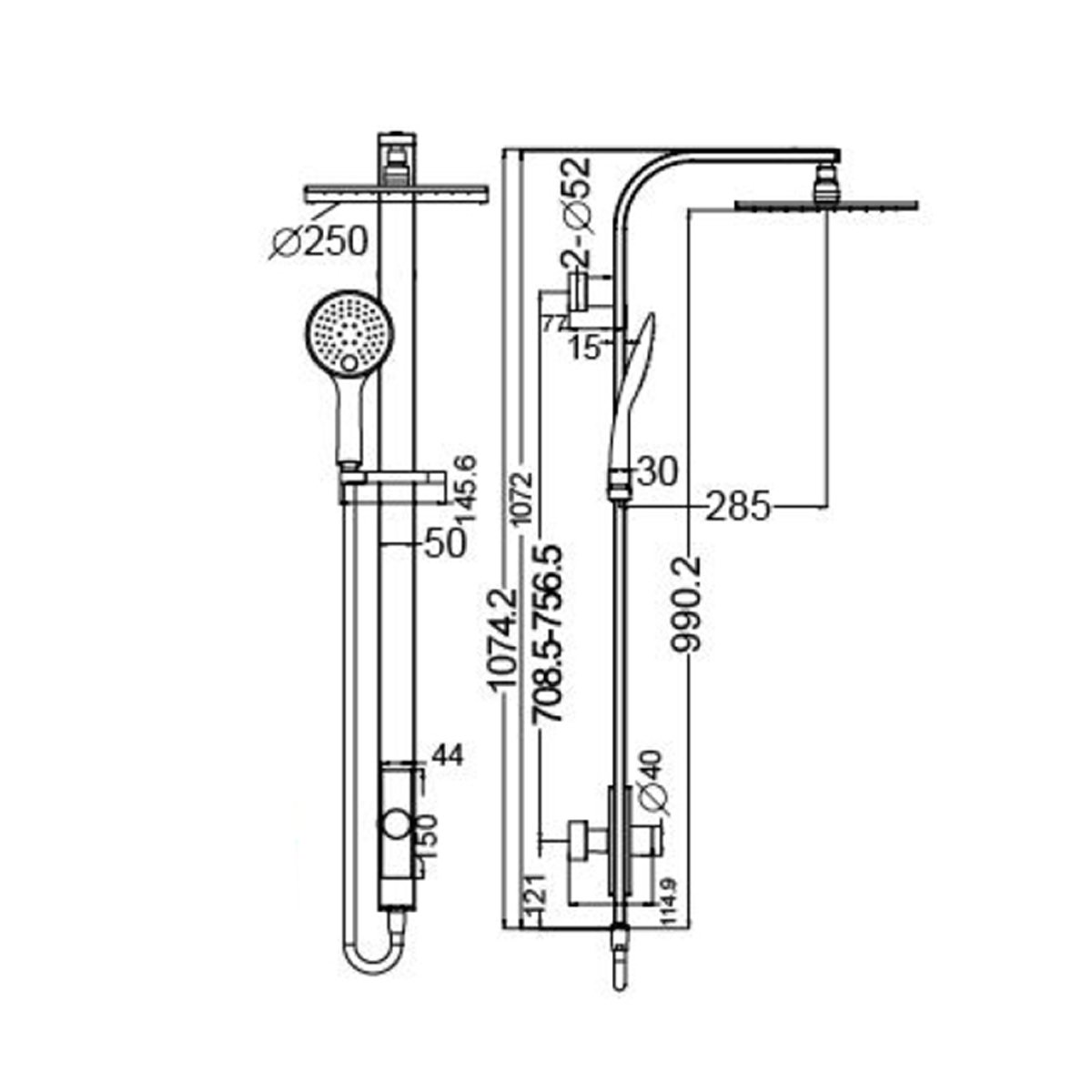 Nero Rain Round Twin Shower Matt Black Bottom Inlet Showers Nero 