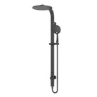 Nero Rain Round Twin Shower Matt Black Bottom Inlet Showers Nero 