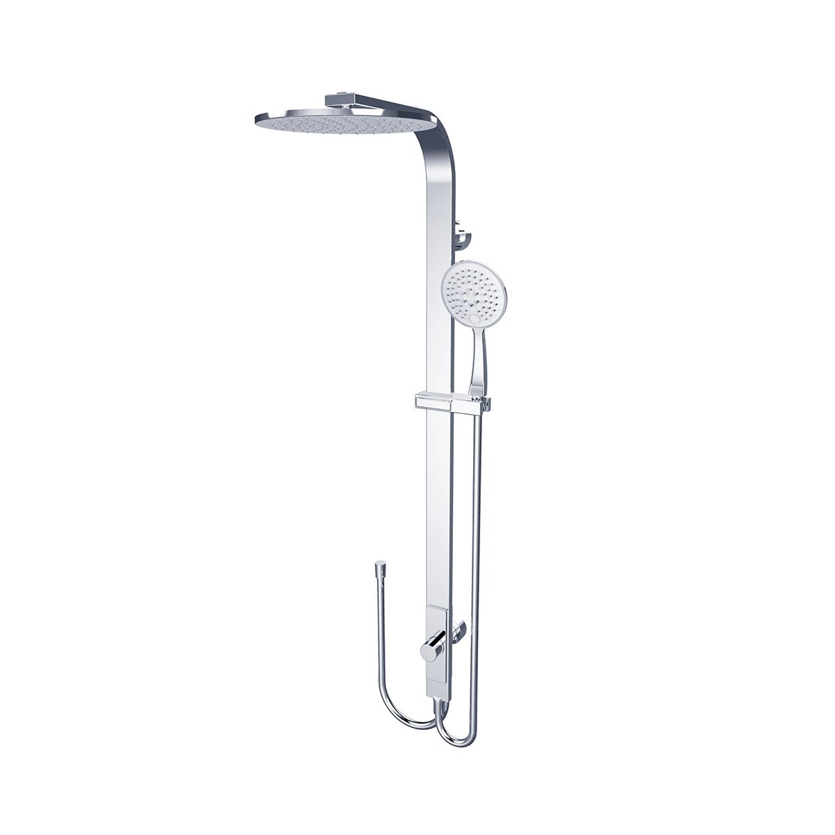 Nero Rain Round Twin Shower Set Double Hose Chrome Showers Nero 