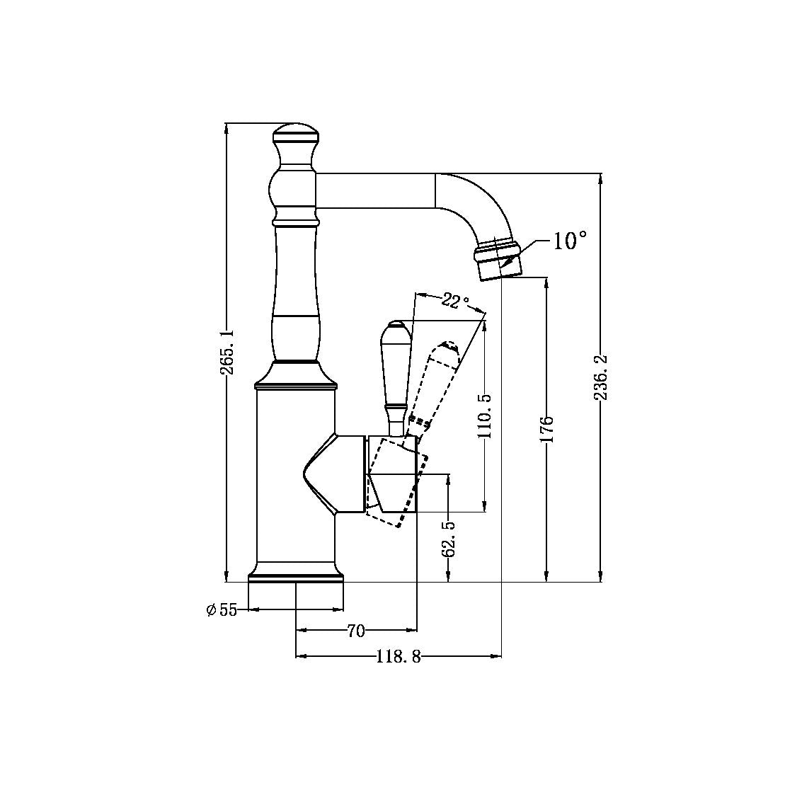 Nero York Basin Mixer Aged Brass Tapware Nero 