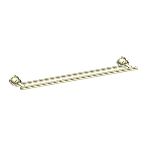 Nero York Double Towel Rail Aged Brass 600MM 6924D-AB Accessories Nero 