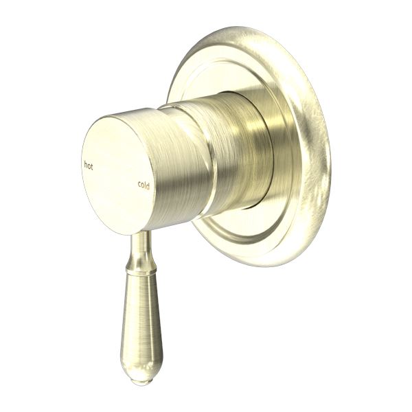 Nero York Shower Mixer Aged Brass Tapware Nero Metal Lever 